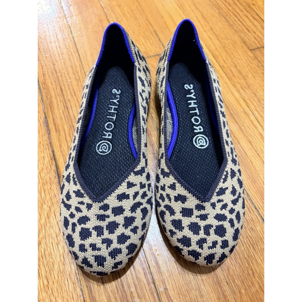 Rothy's Flat  Round Toe Animal Leopard Print Upper Women's Size 6.5
